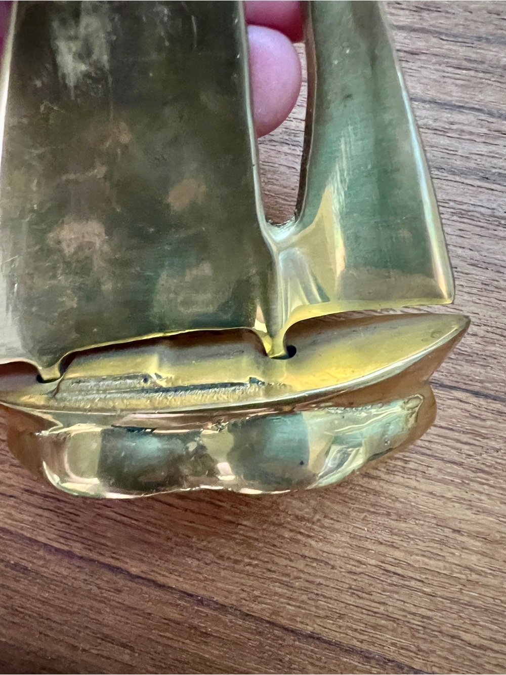 Solid Brass Sailboat Trinket Nautical Beach Decor Paperweight 4.5" Boat - Picture 5 of 7